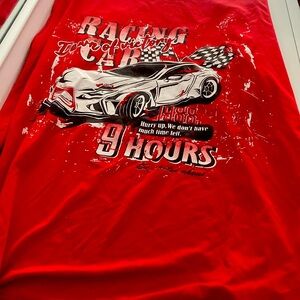 Red racing shirt